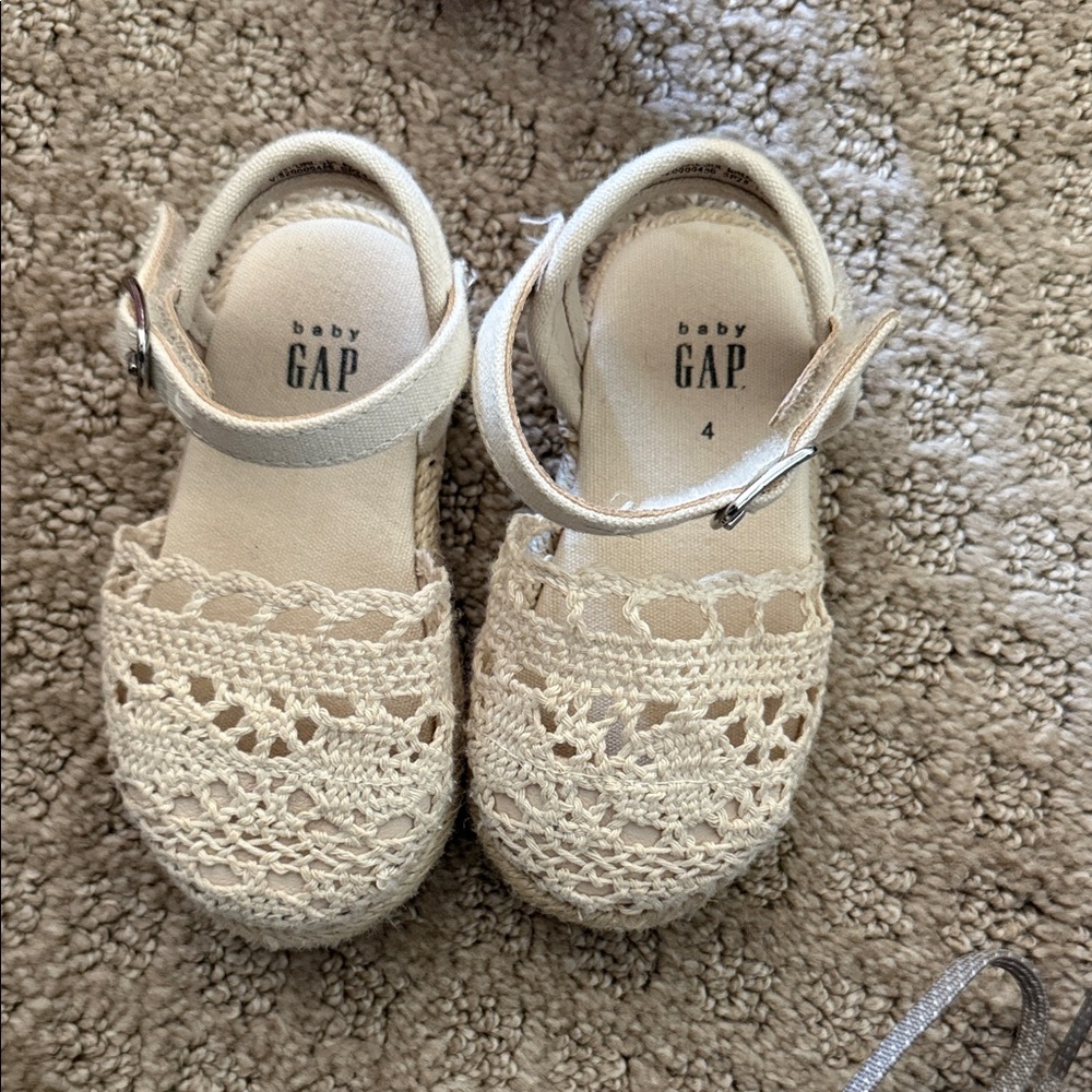 GAP Kids Cream Crochet Sandals